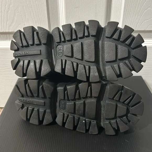 Prada Calzature Donna Nero maglia tech rubber wedge sneakers, Sz 35.5 - Picture 9 of 16